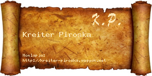 Kreiter Piroska névjegykártya